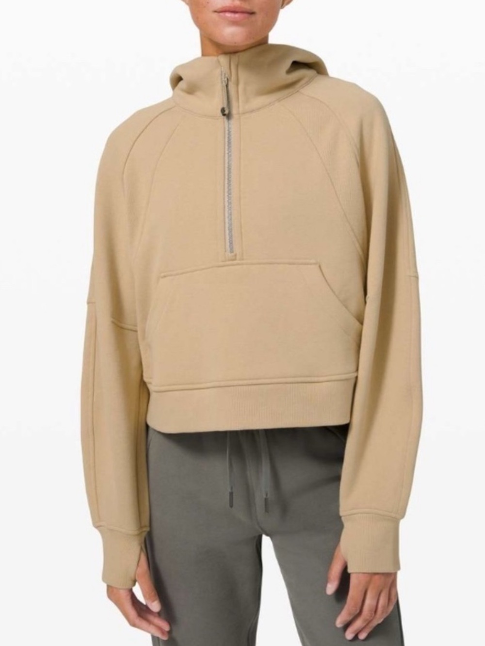 Lululemon Scuba 1/2 Zip Hoodie - Tan